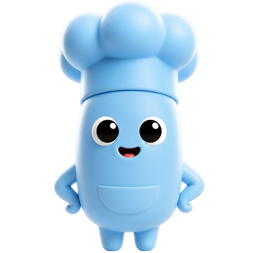 Chef Blue mascot